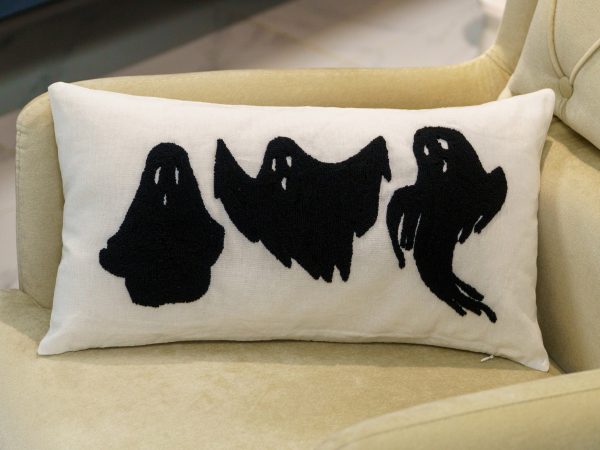 Halloween Ghost Punch Needle Pillow, Ghost Pillow, Halloween Ghost Decor, Halloween Decorations, Halloween Pillow Cover, Throw Pillow, Gift