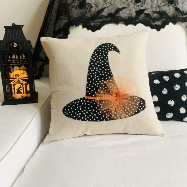 Witch Hat Pillow Cover, Halloween Pillow Cover, Witch Pillow Cover, Halloween Decor, Fall Pillow Cover, Witch Hat.