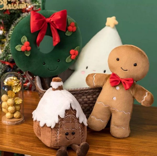 kids christmas cushions/ christmas pillow/christmas plush/gingerbread man/gingerbread house/christmas wreath/christmas eve/christmas cushion