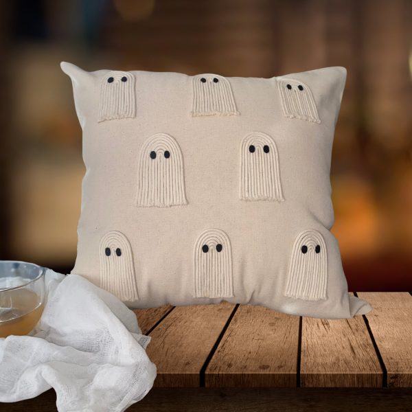 Halloween Ghost Pillow Cover, Ghost Decor, Halloween Decor, Halloween Pillow, Halloween Cushion, Shabby Chic Halloween Decor, Ghost pillow